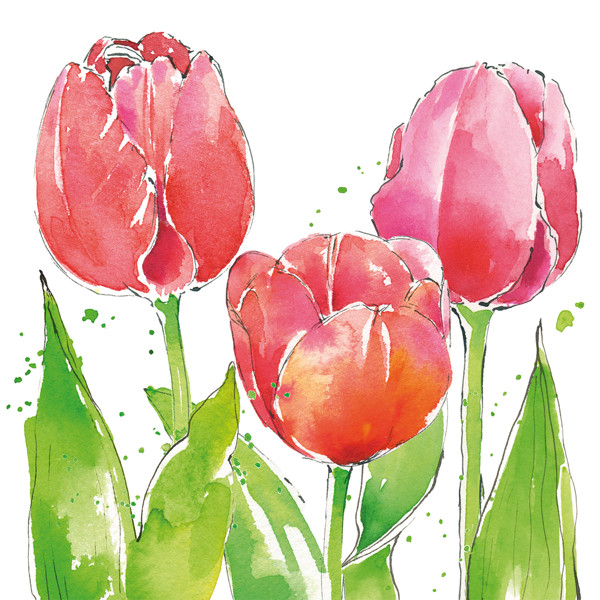 Bild von Pink Tulips Servietten